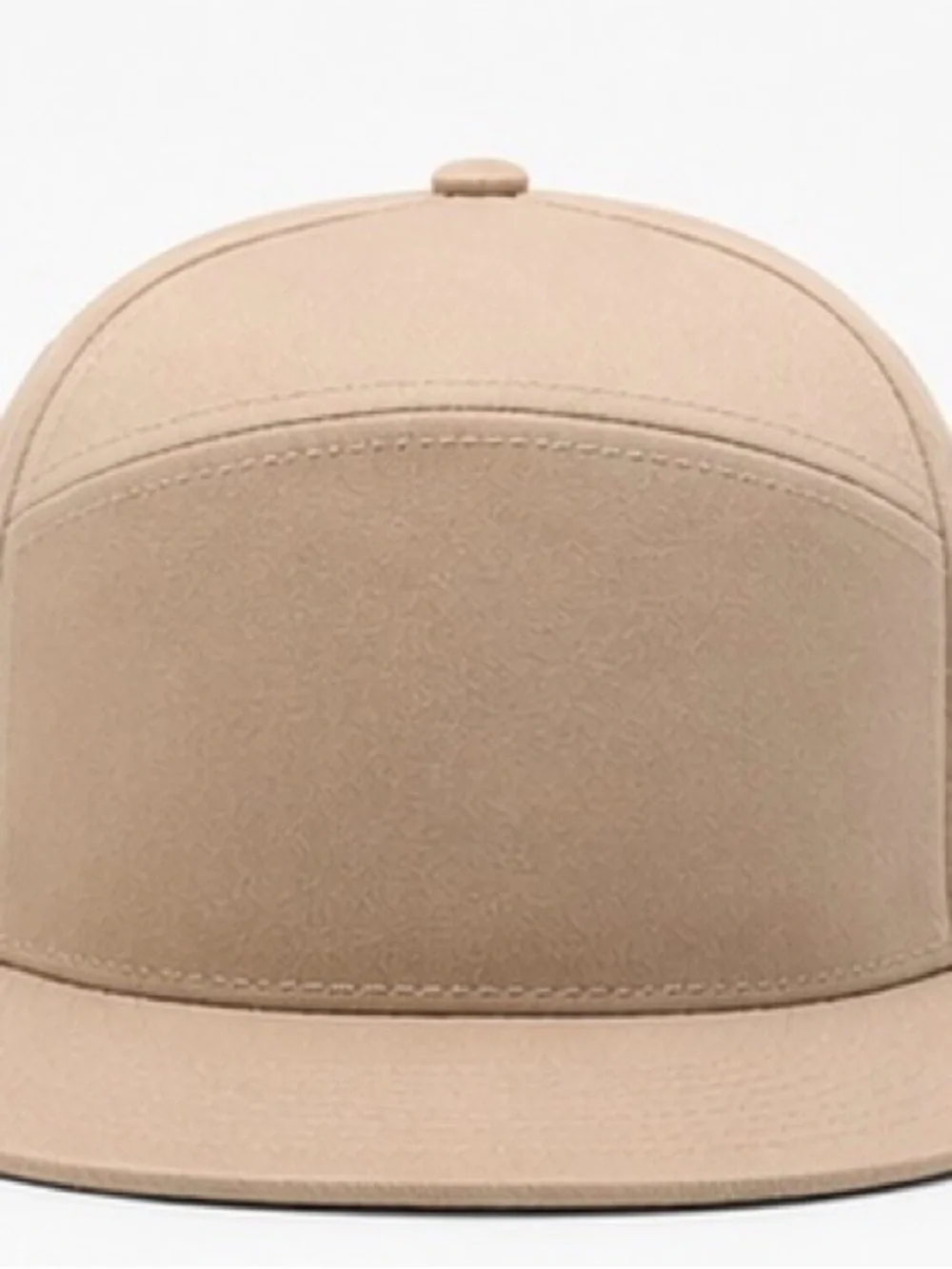 Khaki High Crown Flat Bill Snapback Hat Adjustable One Size Blank Cap